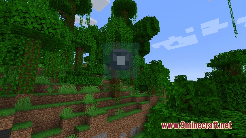 Celestial Spark Core Mod Screenshot 3 Gray Specter companion hovering in the air within a jungle biome