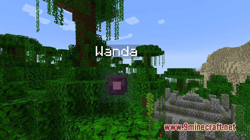 Celestial Spark Core Mod Screenshot 8 A named Specter companion called Wanda floats near a jungle temple structure