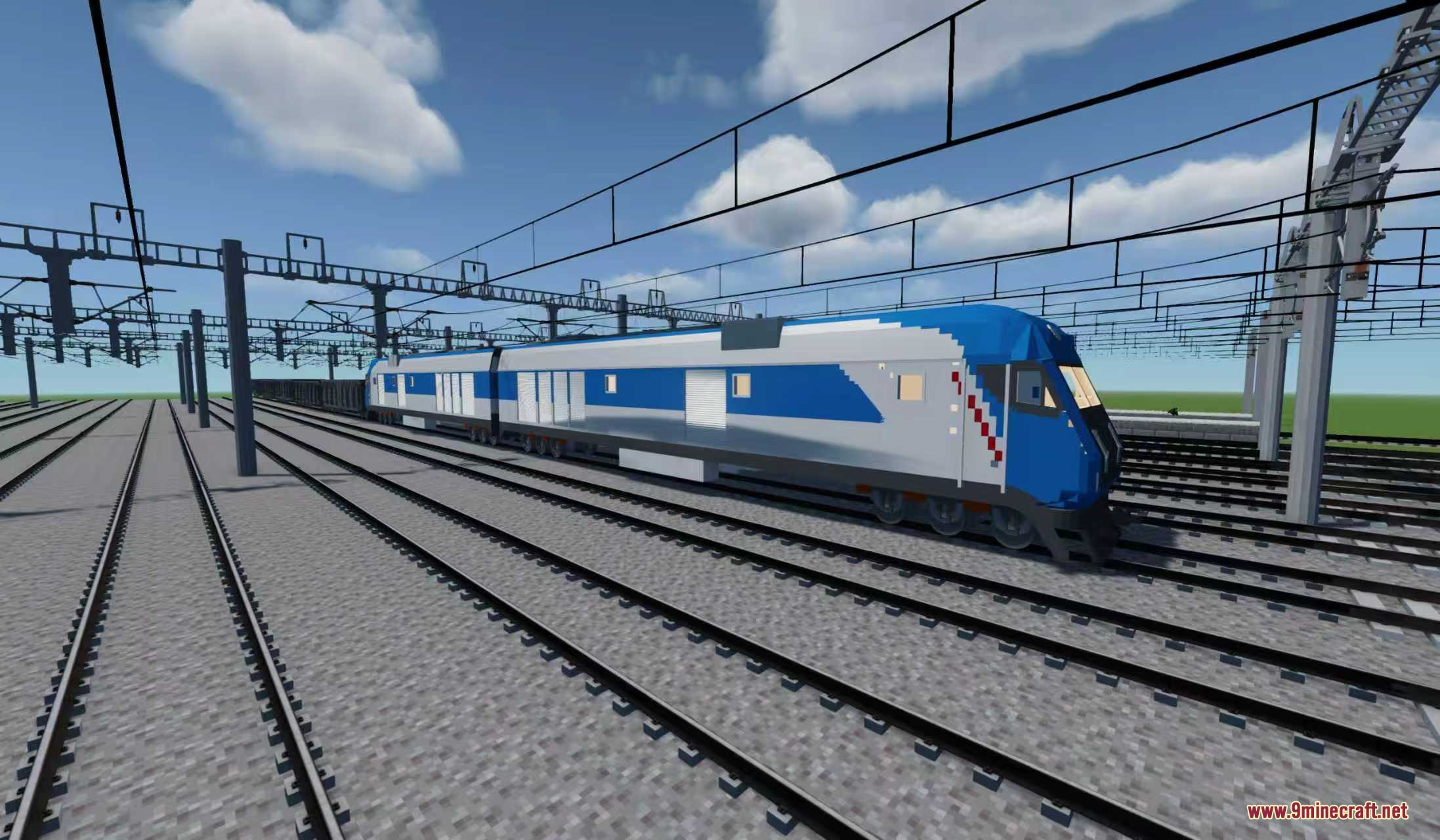 Chen Dian Metro Way Resource Pack Screenshot 2 A streamlined blue and white train from the Chen Dian Metro Way