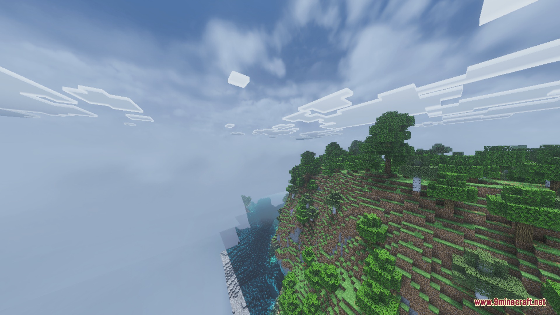 Chroma Visuals Shader Screenshot 7 Scenic view of a forest cliff overlooking deep water with soft fog
