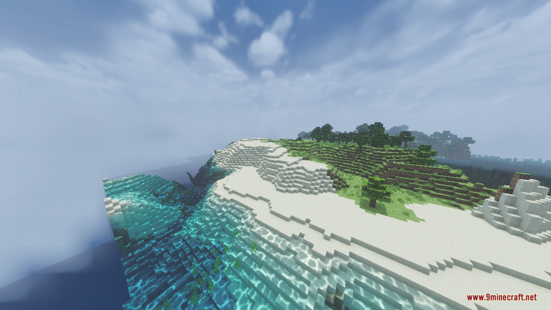 Chroma Visuals Shader Screenshot 8 Vibrant beach with crystal clear water and realistic reflections on the surface