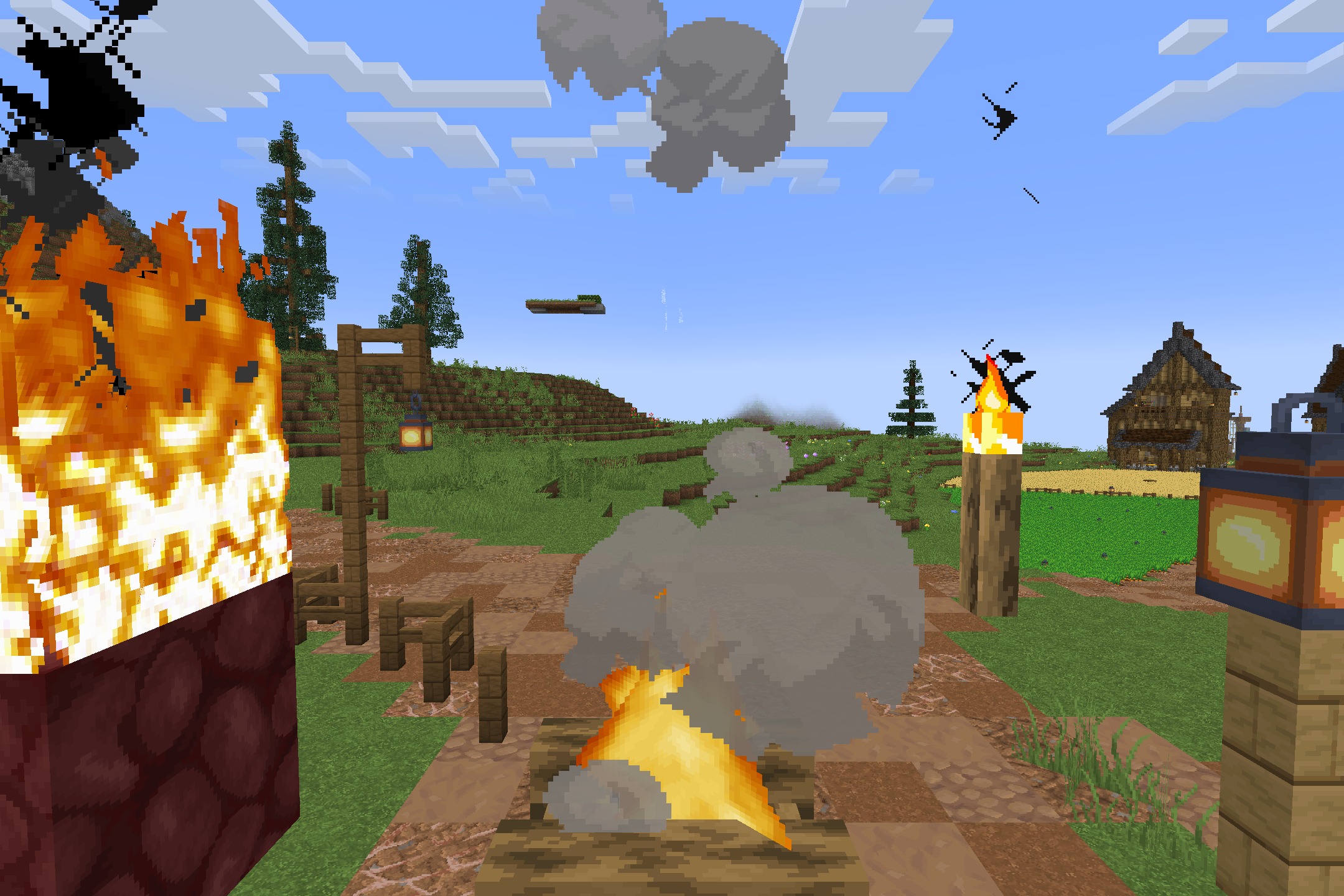 Classic Faithful 64x Jappa Resource Pack Screenshot 8 High resolution textures provide a cleaner look for fire and smoke effects