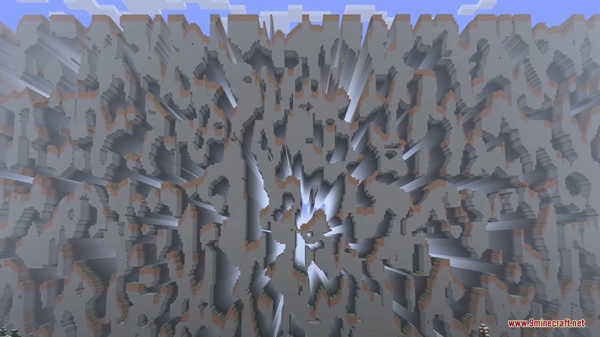 Classic Farlands Mod Screenshot 1 A landscape view of the broken terrain generated by Classic Farlands Mod