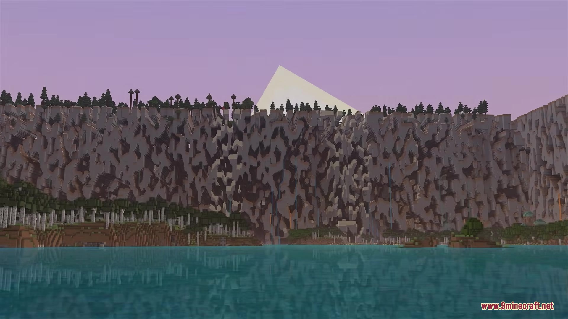Classic Farlands Mod Screenshot 4 Massive walls of broken terrain generation stretch across the horizon over the ocean
