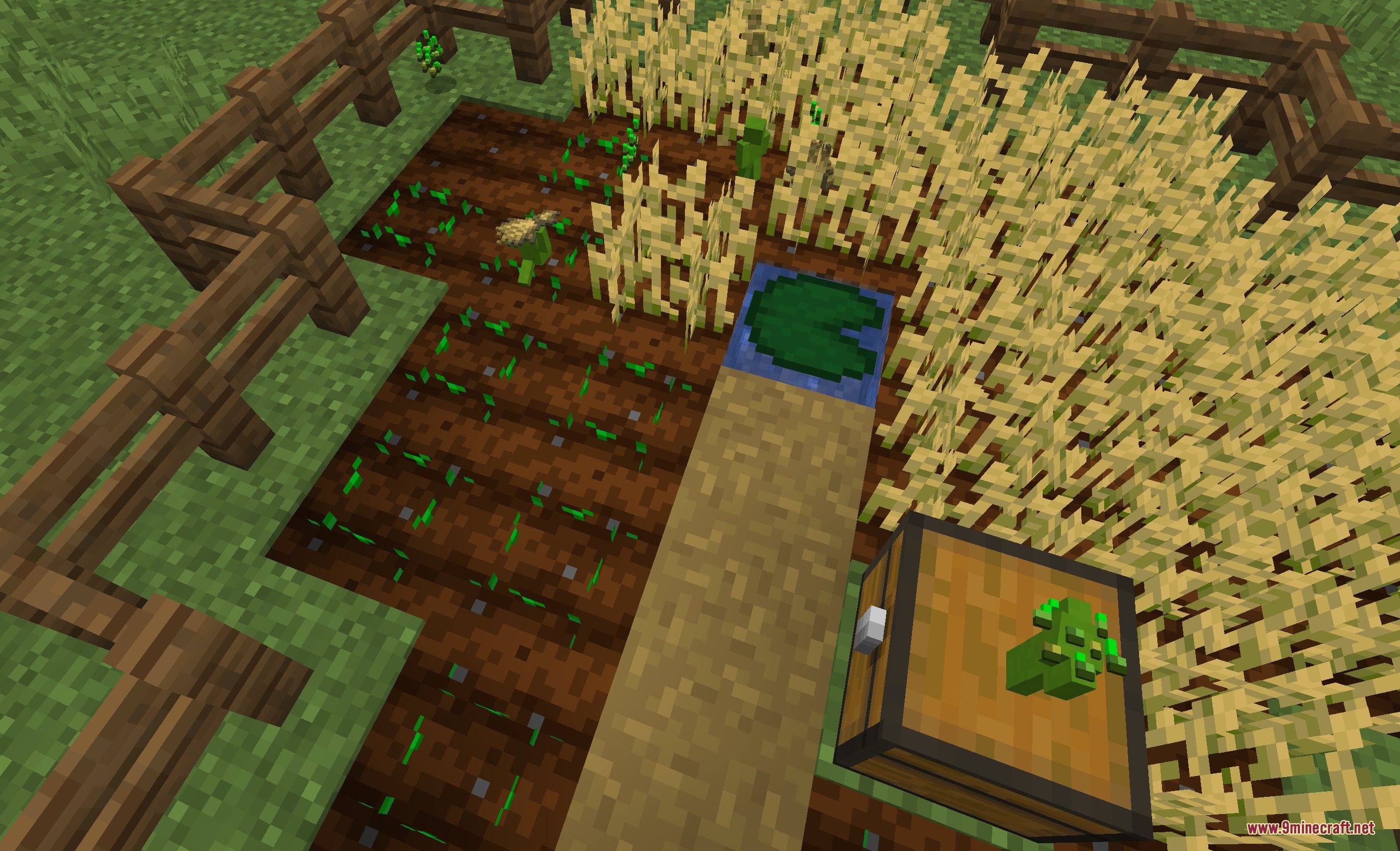 Clay Soldiers Remake Mod Screenshot 6 A tiny green clay soldier standing on a chest in a farm