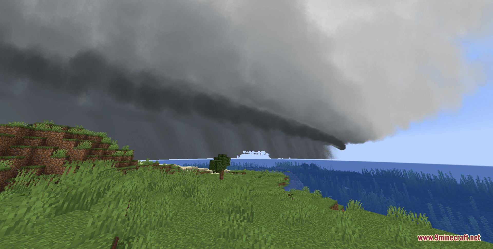 Climate Clouds Storms & Technology Mod Screenshot 4 Dark storm clouds and a squall line move across the ocean toward land
