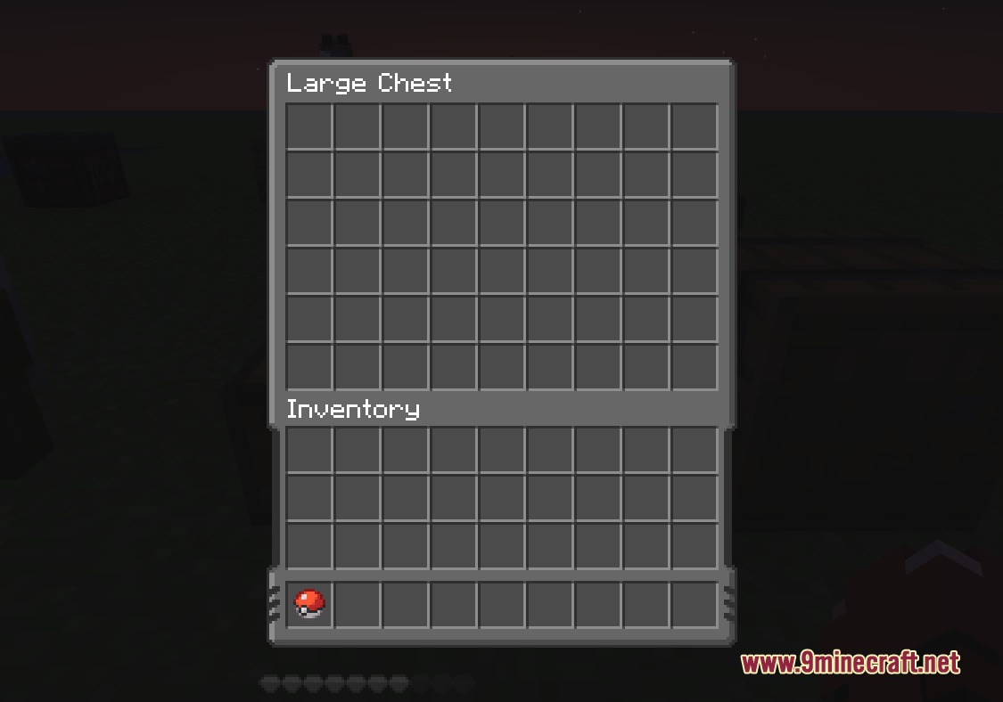 Cobblemon Interface Embossed Legacy Resource Pack Screenshot 3 Large chest menu with a custom dark grey embossed user interface design