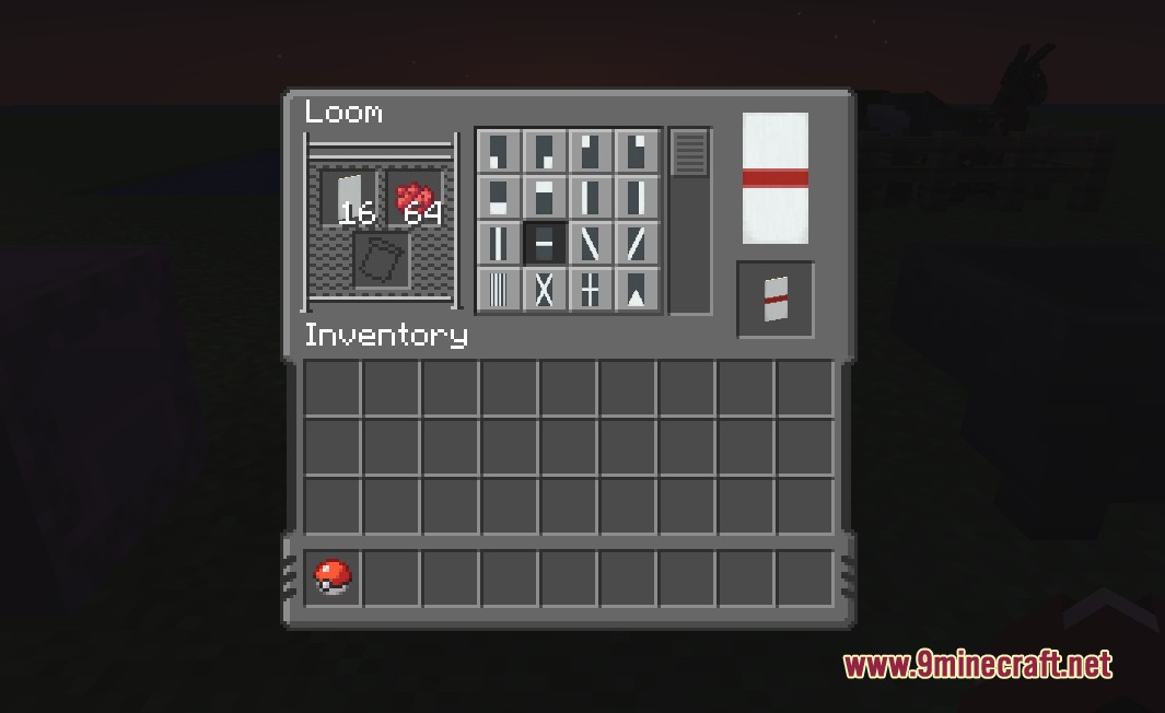 Cobblemon Interface Embossed Legacy Resource Pack Screenshot 5 Cobblemon Interface Embossed Legacy style applied to a custom loom menu screen
