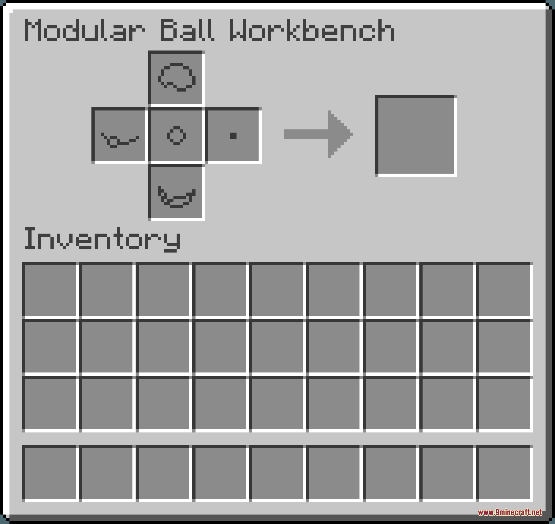 The Modular Ball Workbench interface showing slots for crafting custom Poke Balls
