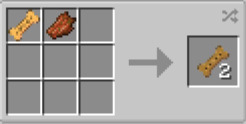 Crafting recipe for two Poke Treats using a treat and stale poke treat