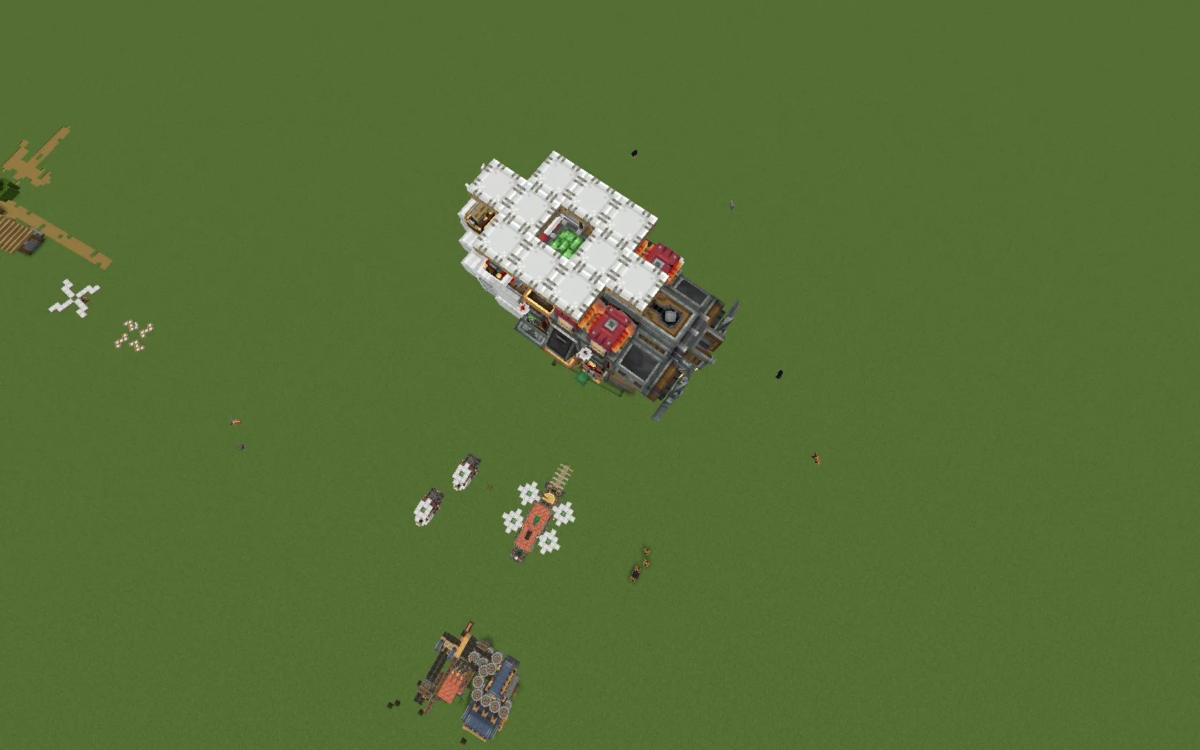 Compact Helicopter Schematic Screenshots 2 Top view of a small helicopter build on a flat green world