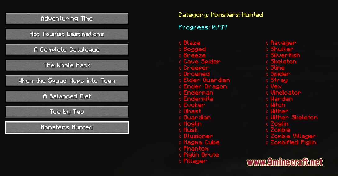 Completionist Insight Mod (26.2, 1.21.1) – Finish Every Advancement Without Any — screenshot 1