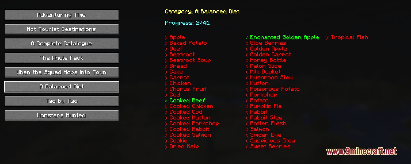 Completionist Insight Mod (26.2, 1.21.1) – Finish Every Advancement Without Any — screenshot 3