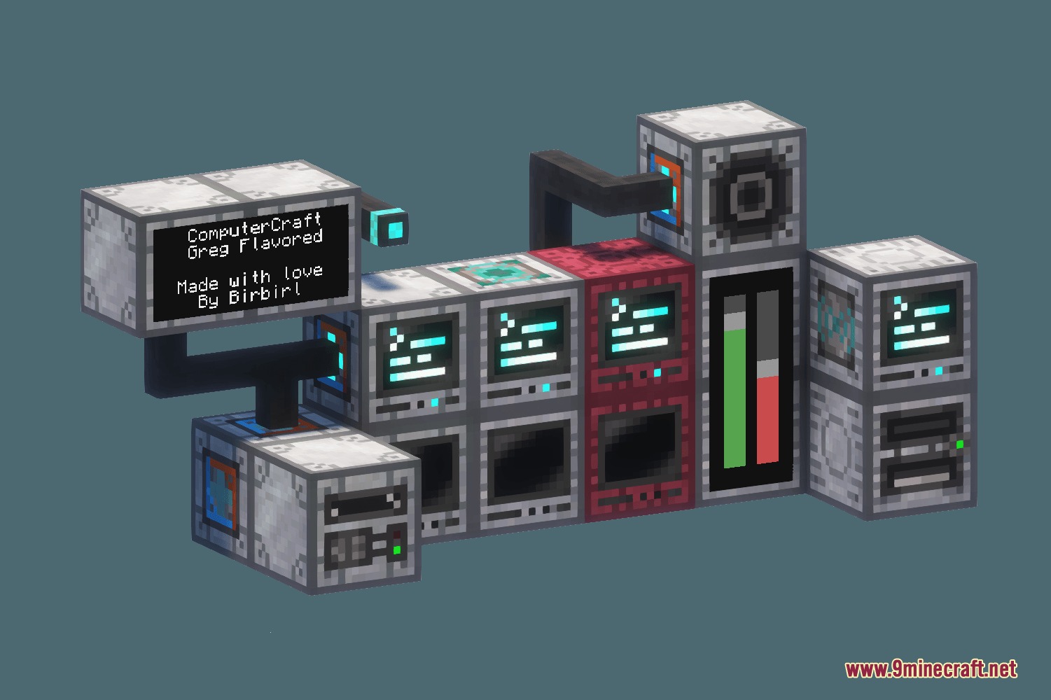 Industrial style computers and monitors from the ComputerCraft Greg Flavored resource pack