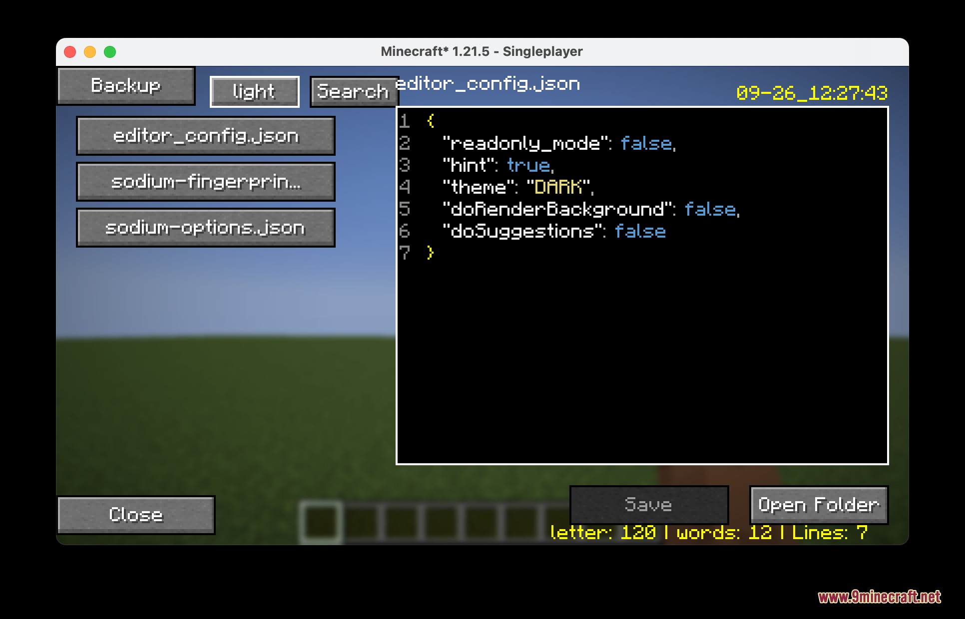 Config Editor Render Mod Screenshot 7 Editing configuration files inside the game using the Config Editor Render Mod