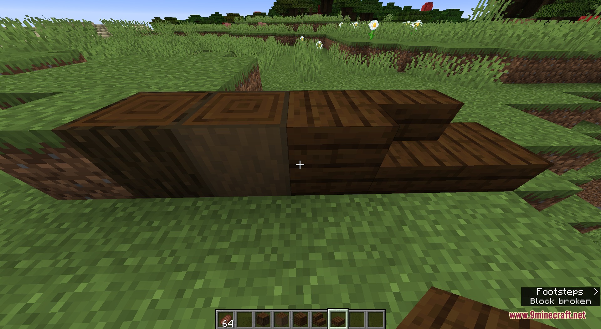 Consistent Dark Oak Resource Pack Screenshot 3 A display of dark oak blocks with matching brown wood colors