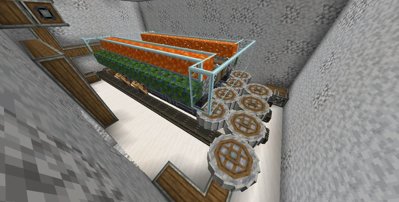 Industrial factory machine with gears and lava for mass resource production