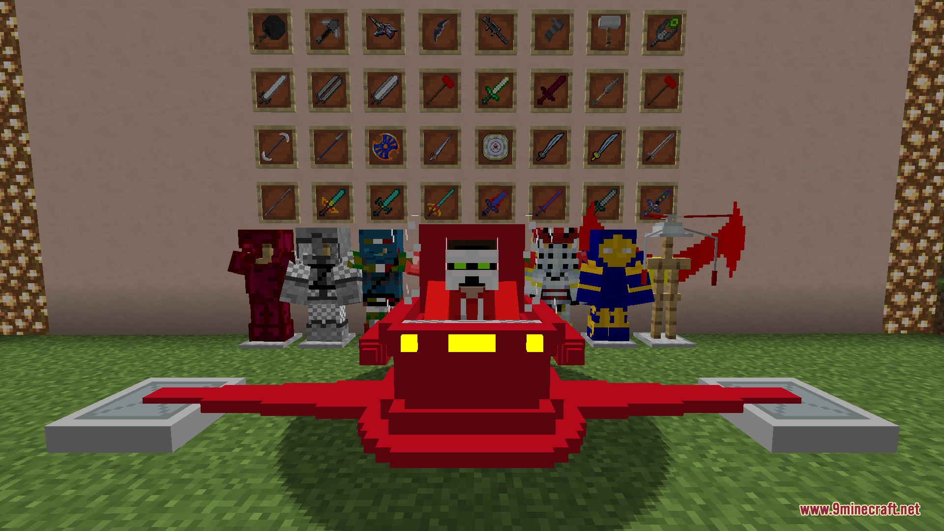 Cosmic Rift Evolution Mod Screenshot 1 Red Jet Pilder vehicle from Cosmic Rift Evolution Mod with armor sets