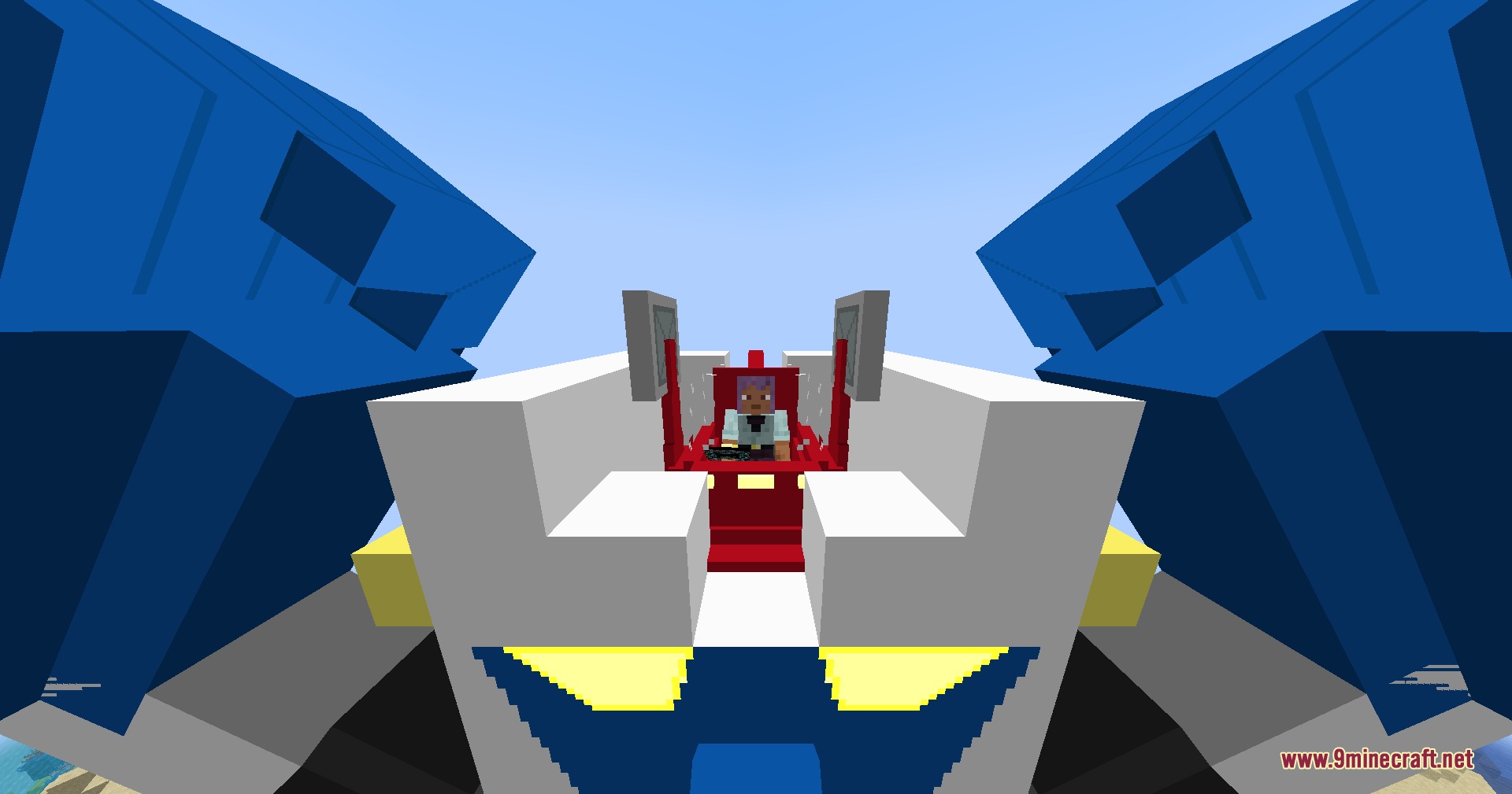 Cosmic Rift Evolution Mod Screenshot 4 A player pilots a massive combat robot from inside the detailed cockpit
