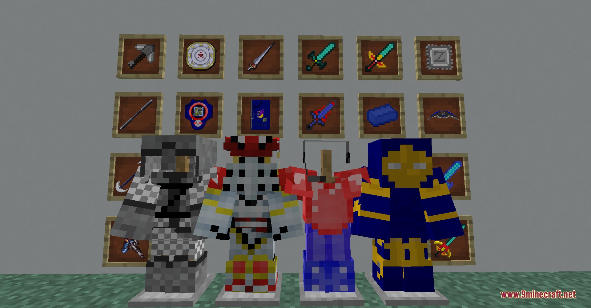Cosmic Rift Evolution Mod Screenshot 8 Display of custom armor sets and weapons from Cosmic Rift Evolution Mod