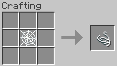 Craftable Uncraftable Objects Data Pack Screenshot 10 Crafting recipe showing a cobweb being broken down into a piece of string