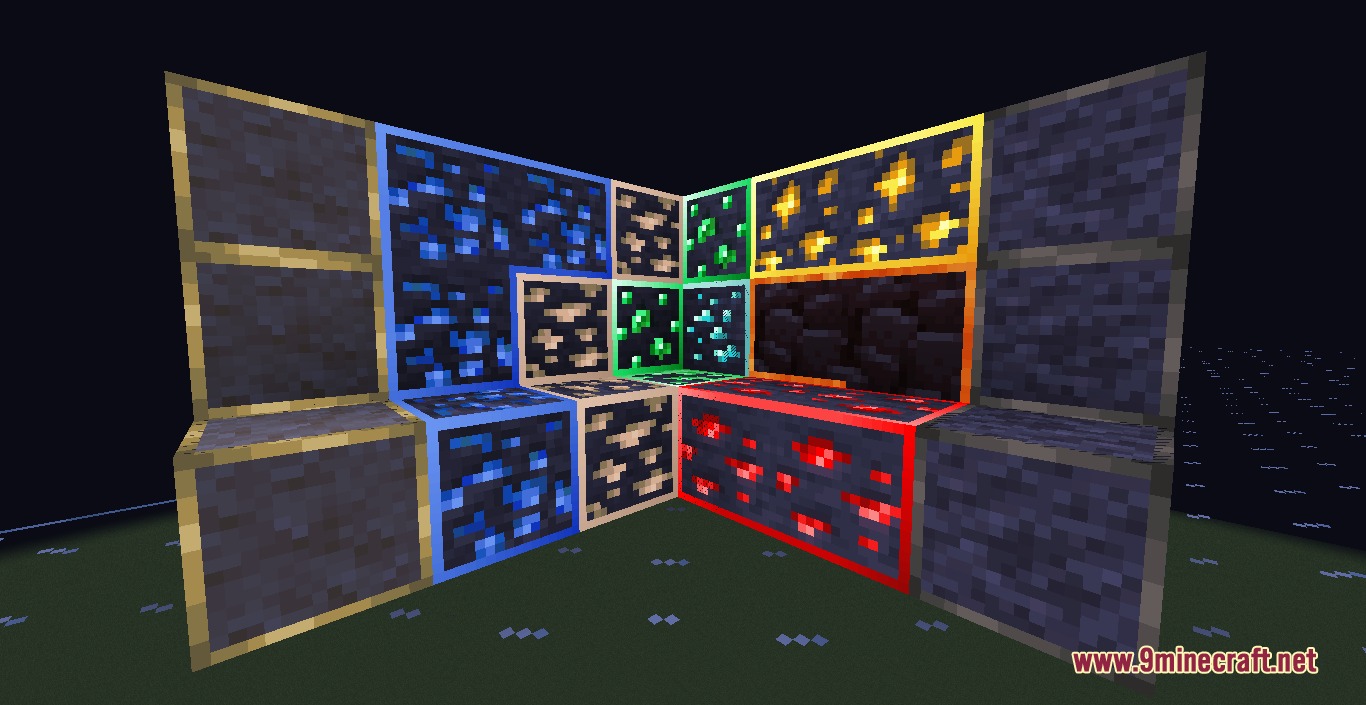 Crazy Pv P Pack Resource Pack Screenshot 5 Crazy PvP Pack adds glowing outlines to various Minecraft ore blocks