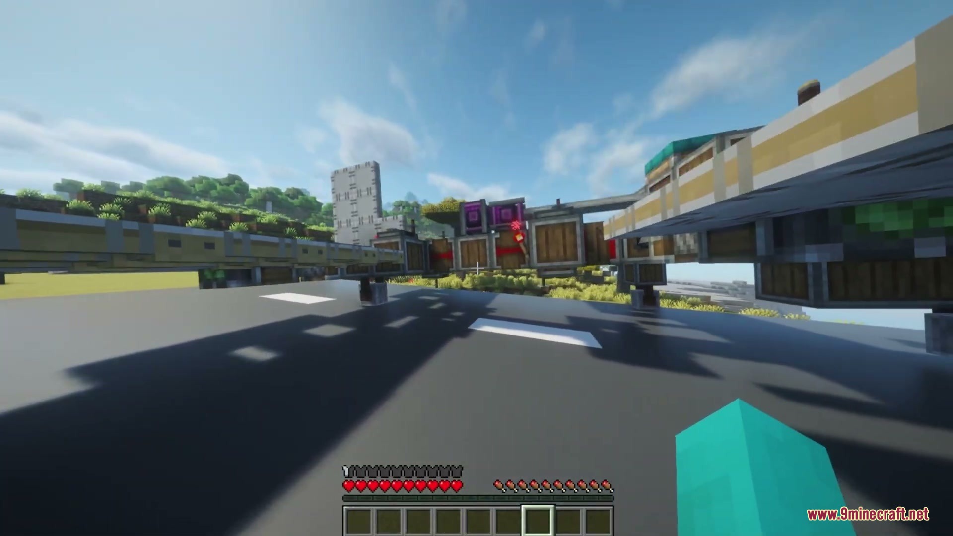 Create Aeroworks Mod Screenshot 8 Mechanical components and redstone torches used to stabilize a modular airship