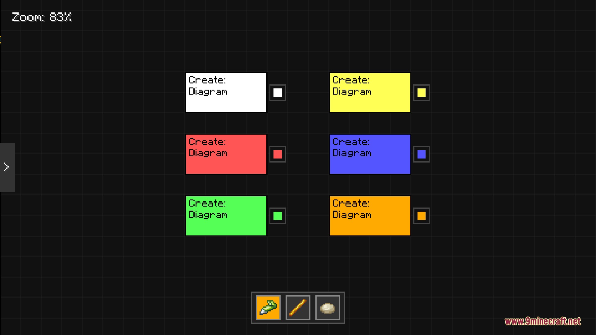 Choosing a colored diagram template from the menu in Create Diagram mod