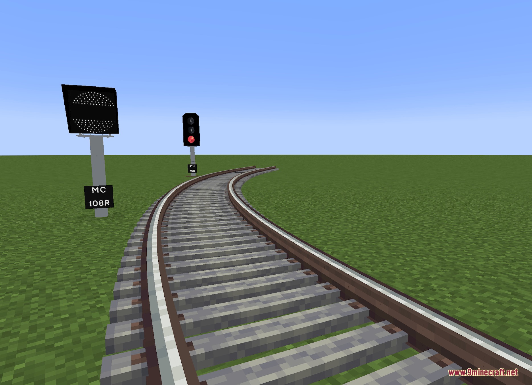 Create Realistic Railways Mod Screenshot 3 Create Realistic Railways Mod features a banner repeater and signal nameplate