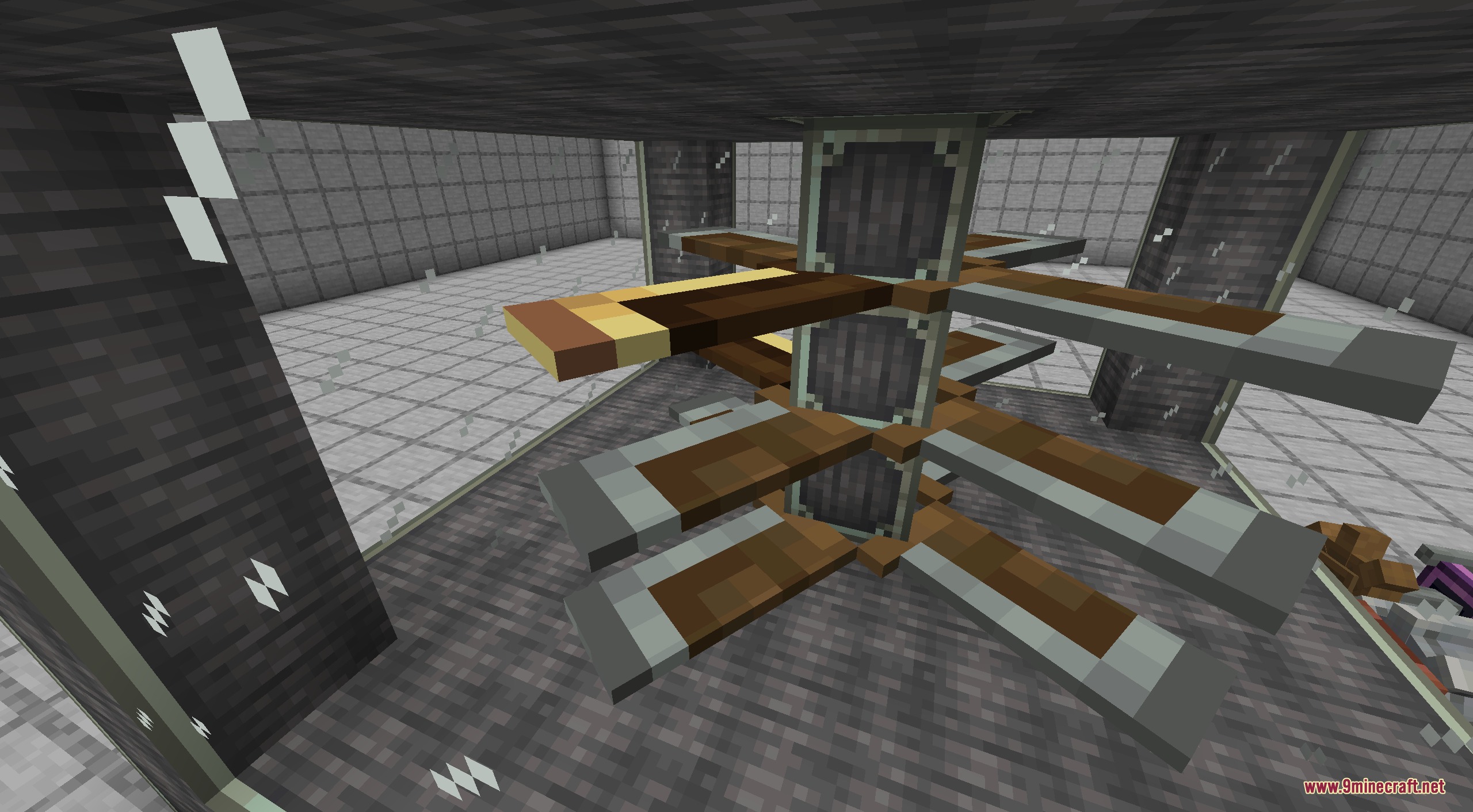 Create Solarpunk Mod Screenshot 8 Detailed view of metal blades connected to a central steam turbine rotor shaft