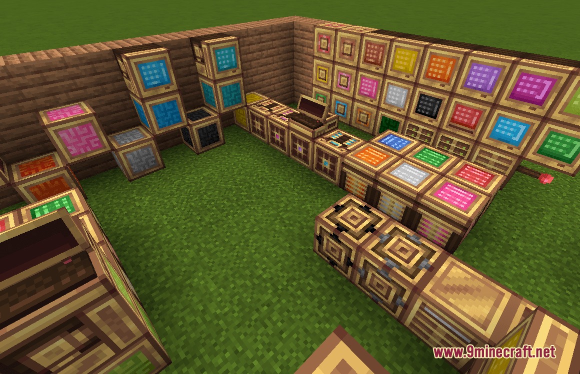 Create Style for Refined Storage Resource Pack Screenshot 2 Various storage blocks and terminals displayed with a mechanical brass theme