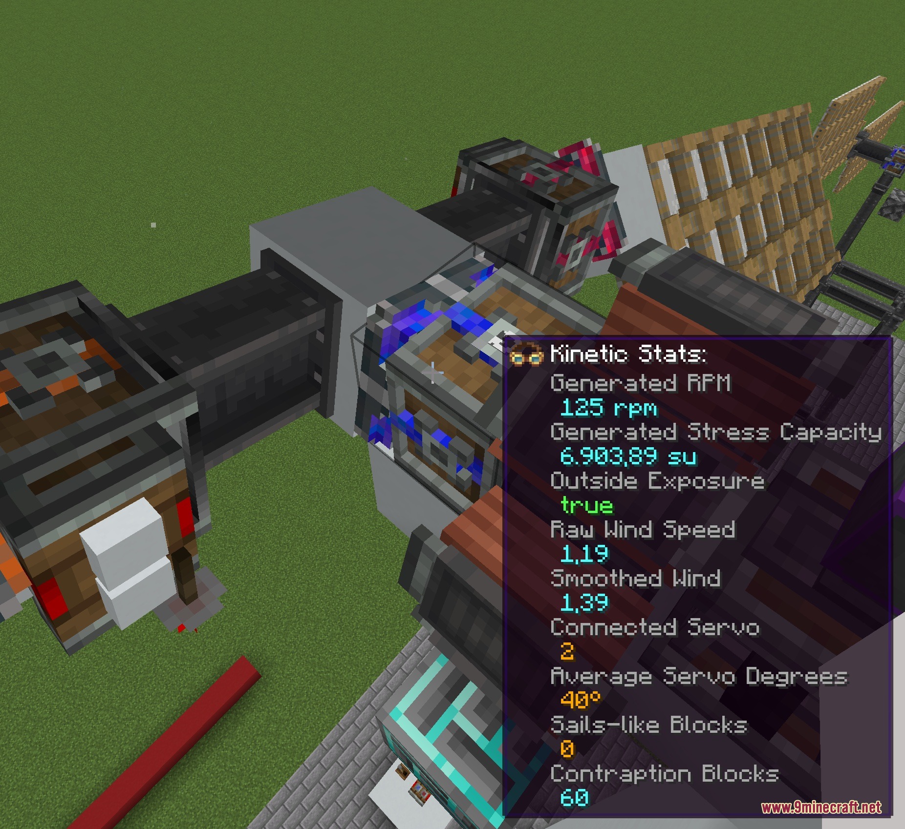 Create Twistermill VS Sable Mod Screenshot 5 Create Twistermill VS Sable mod kinetic stats showing RPM and wind speed