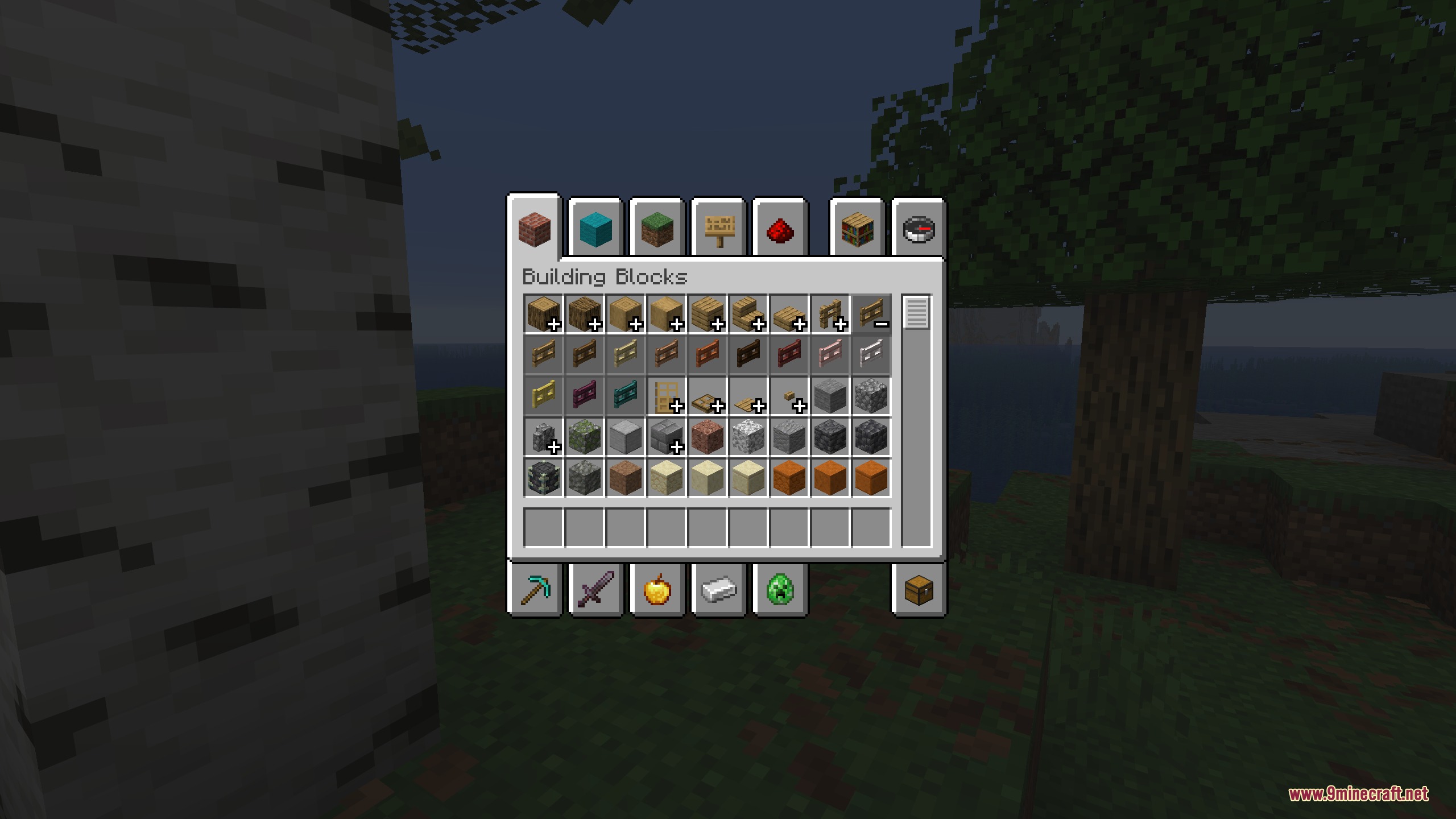 Creative Palette Bundles Mod Screenshot 3 Creative Palette Bundles Mod organizes Building Blocks into groups with plus icons