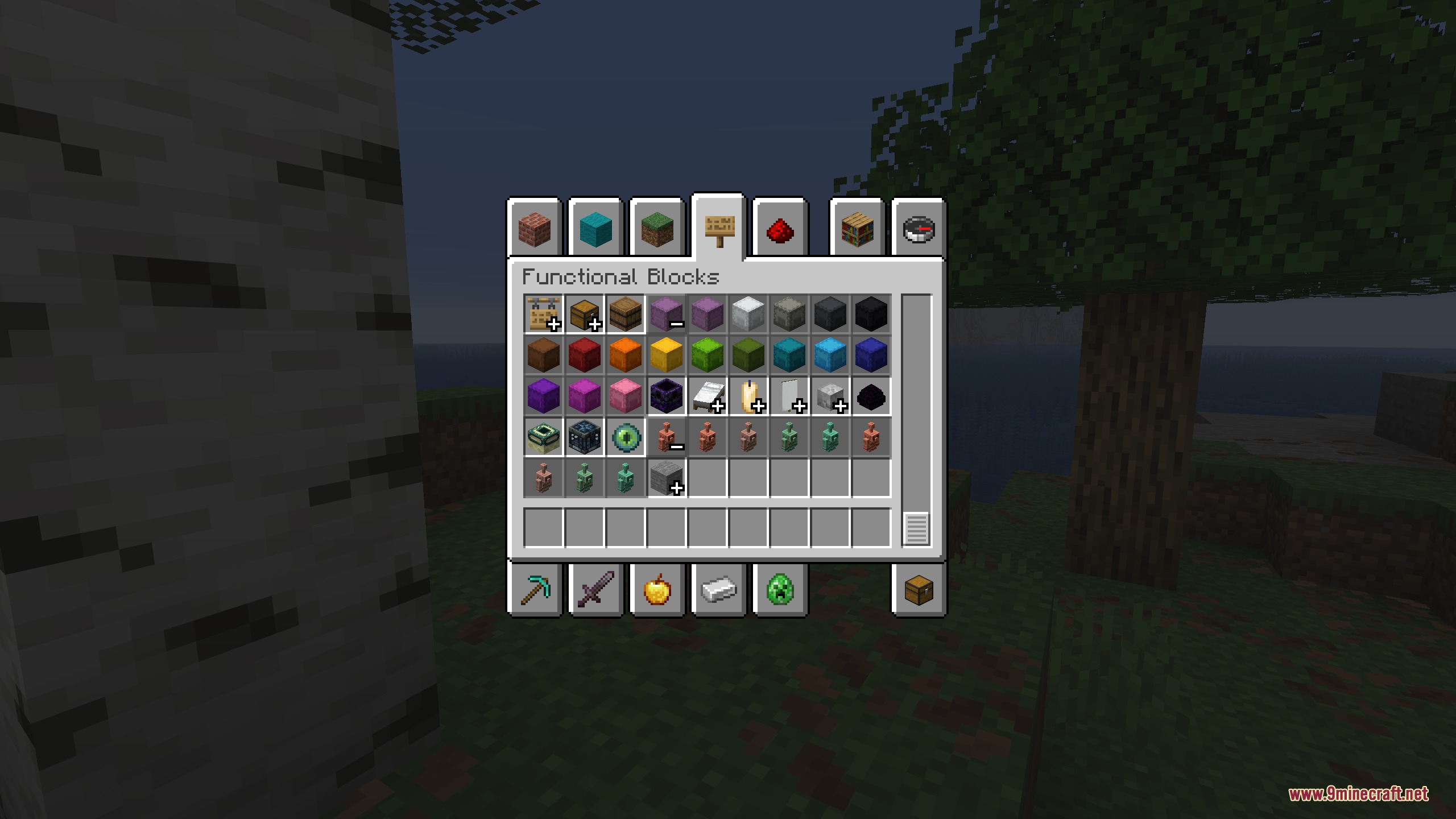 Creative Palette Bundles Mod Screenshot 5 Creative Palette Bundles Mod organizes functional blocks into expandable groups with plus icons