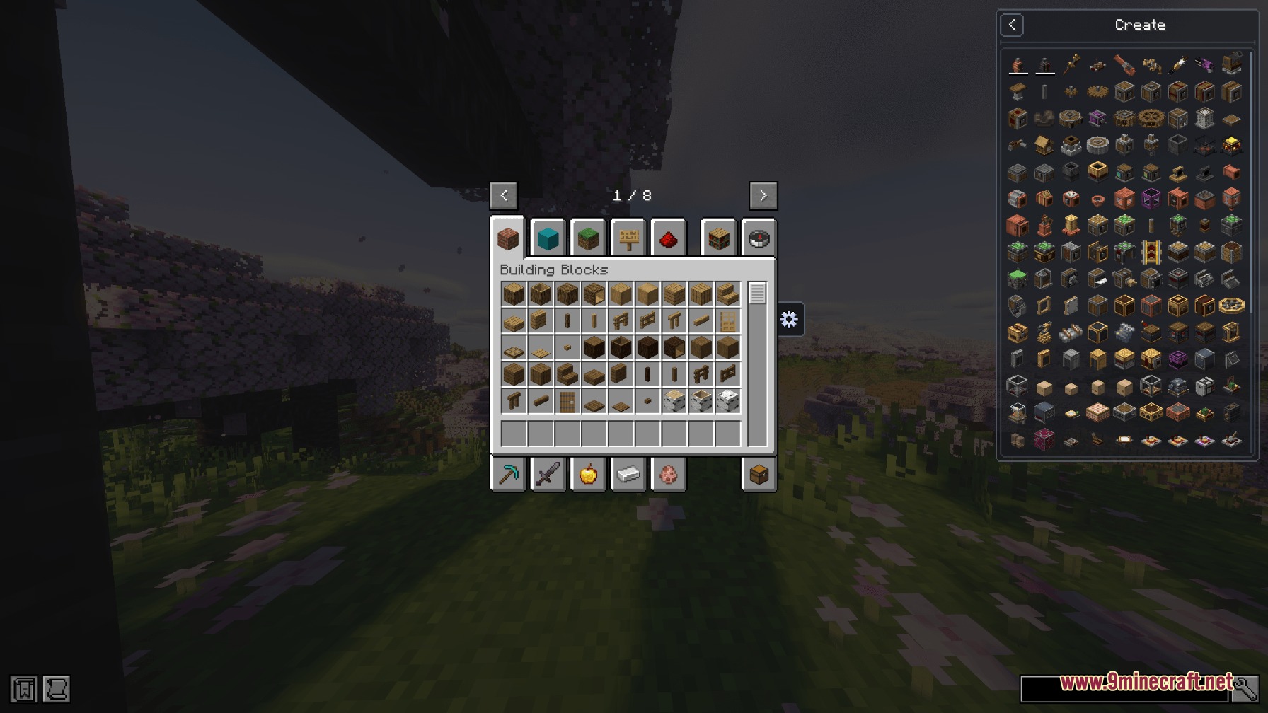 Creative Tab Organizer Mod Screenshot 8 The Creative Tab Organizer Mod interface displaying items from the Create mod