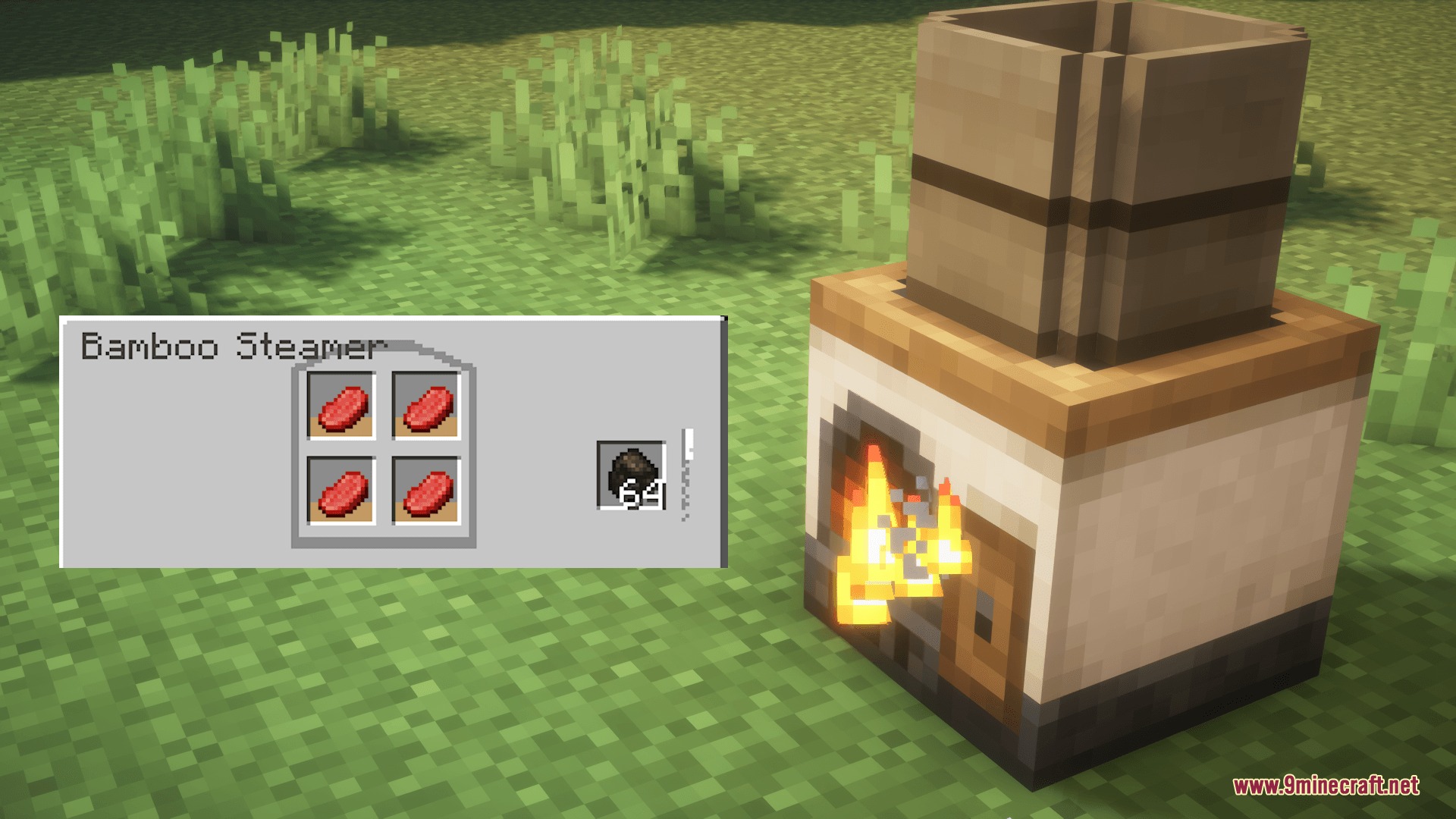 Culinary Hearthstone Mod Screenshot 3 A bamboo steamer interface and block from the Culinary Hearthstone mod
