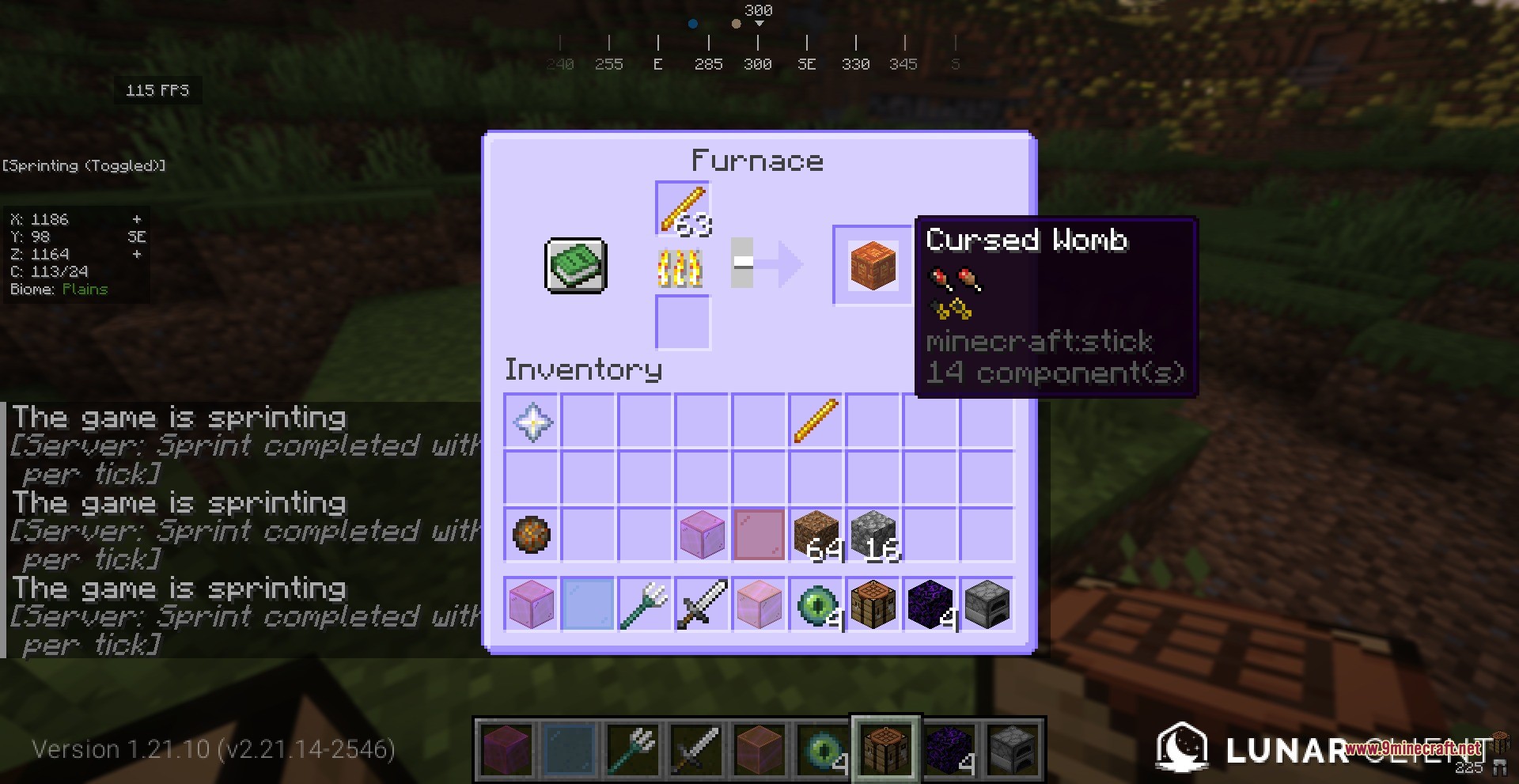 Cursed Limitless Resonance Data Pack Screenshot 2 Smelting a blaze rod in a furnace to create Cursed Womb