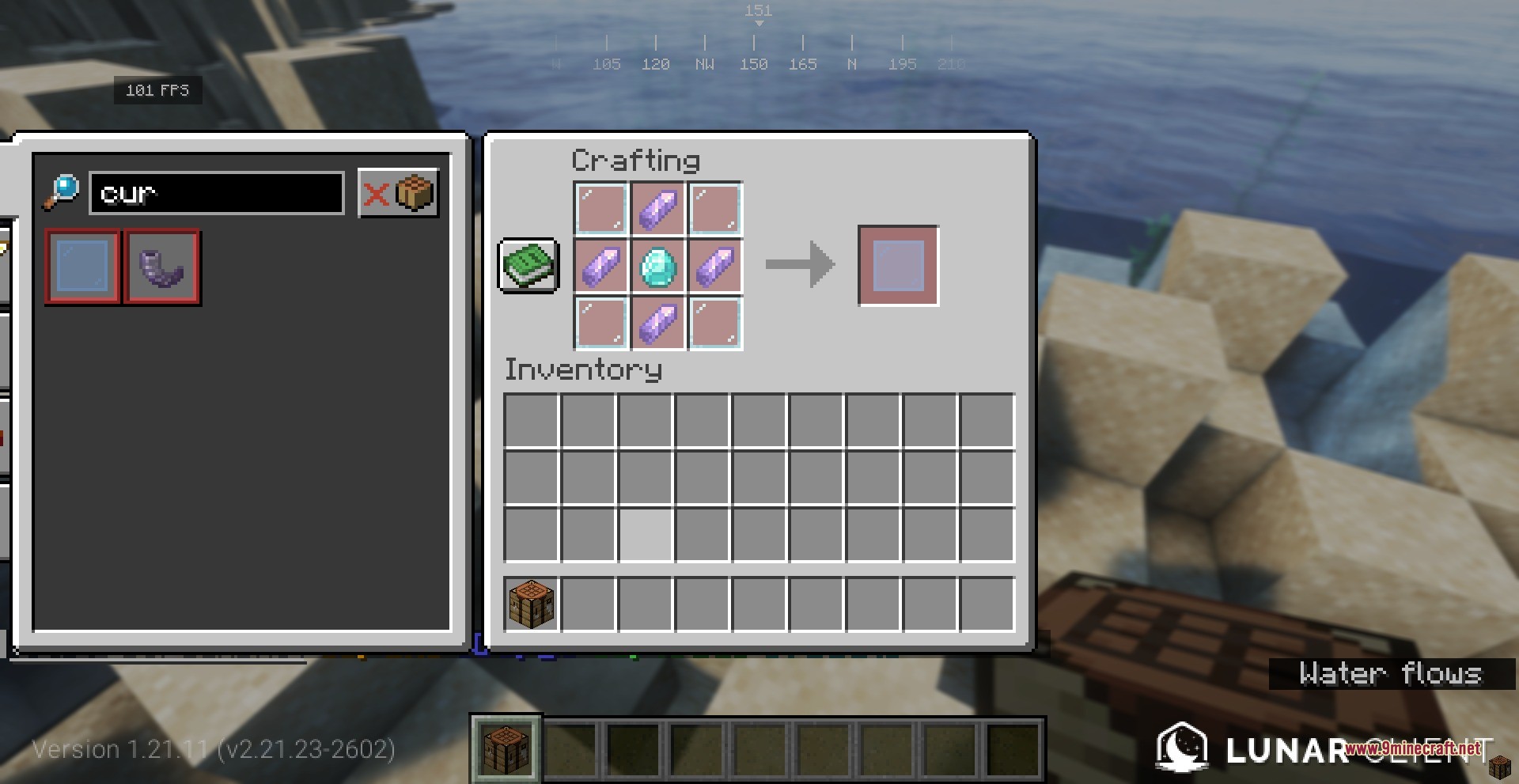 Cursed Limitless Resonance Data Pack Screenshot 7 Crafting recipe for a cursed energy item using amethyst and a diamond