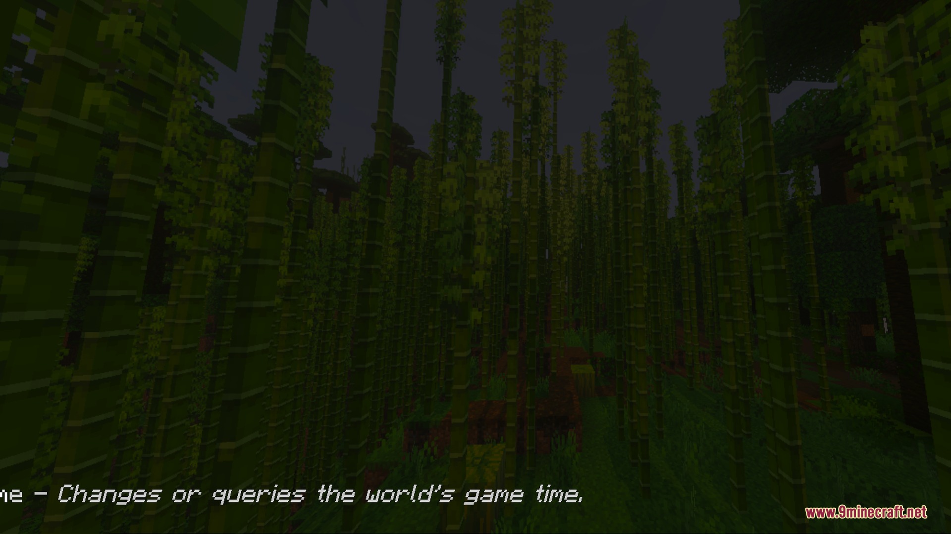 Custom Atmospherics mod showing a dense bamboo forest at night time