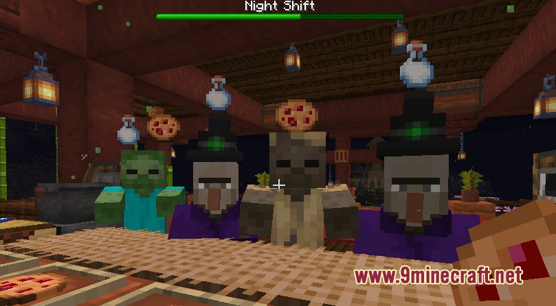 Customers Mod Screenshot 1 Hostile mobs ordering food and potions during a night shift