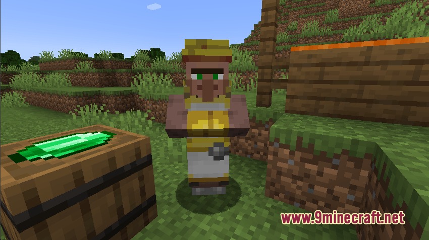 Customers Mod Screenshot 3 A villager customer waiting to purchase items for emeralds in the Customers Mod