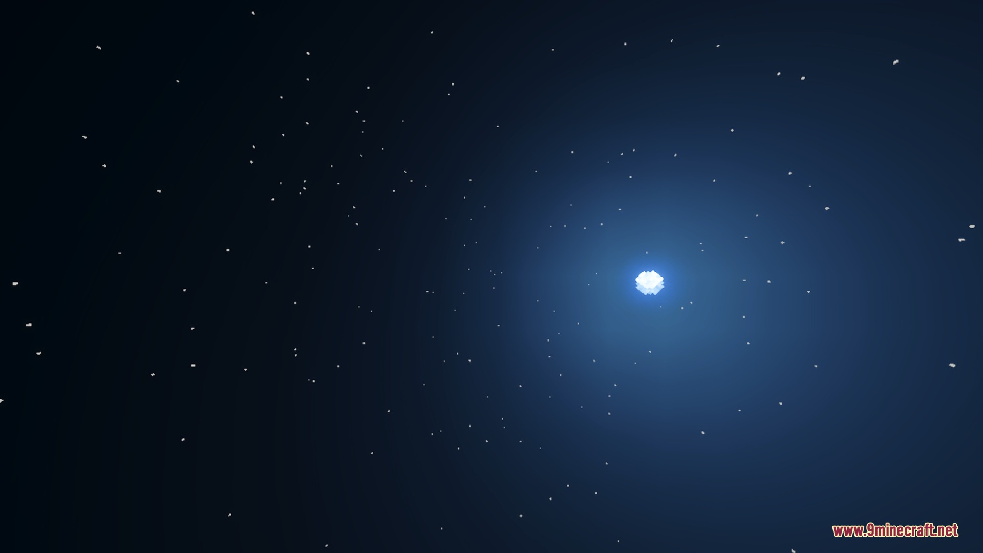 Cyrus Shaders Screenshot 5 A bright glowing moon shining in a dark starry night sky