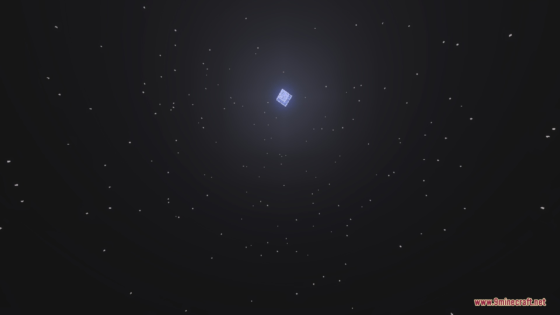 Dark Birch Shader Screenshot 4 A square moon glows brightly in the dark starry night sky of Minecraft