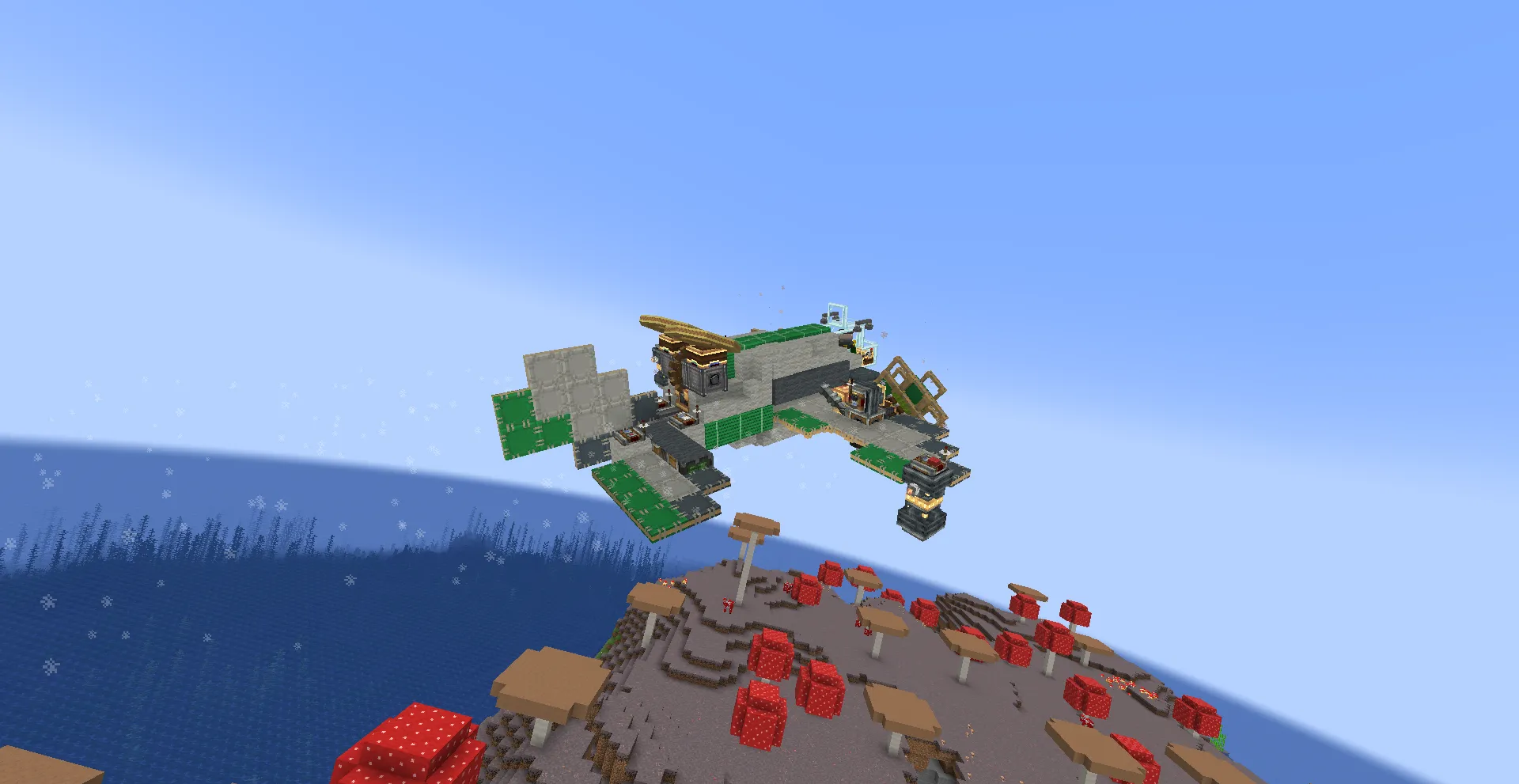 Deathroll Extreme Stunt Plane Schematic Screenshots 3 The Deathroll Extreme Stunt Plane flying over a mushroom island biome