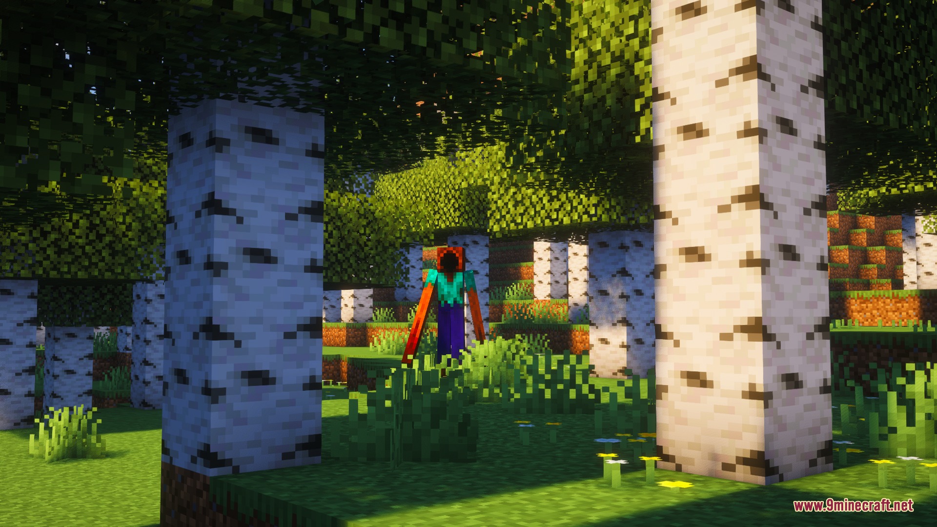 Decade of the Damned Mod Screenshot 2 Hollow Steve with long red arms stands among the trees at daytime
