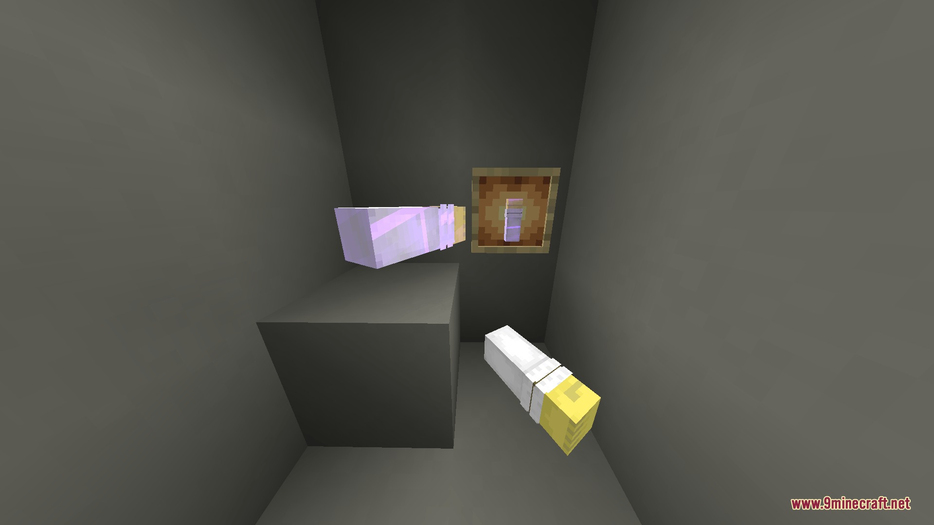 Deltarune Flowery JARONA Resource Pack Screenshot 3 An enchanted cigarette item in an item frame and dropped on blocks