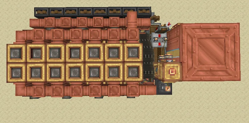Diesel Generator 1.5 Schematic Screenshots 3 Top view of a massive diesel generator built with copper pipes and pistons