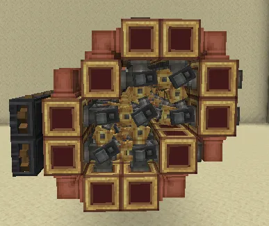 Diesel Generator 1.5 Schematic Screenshots 4 Front view of a mechanical generator showing a complex circular piston arrangement