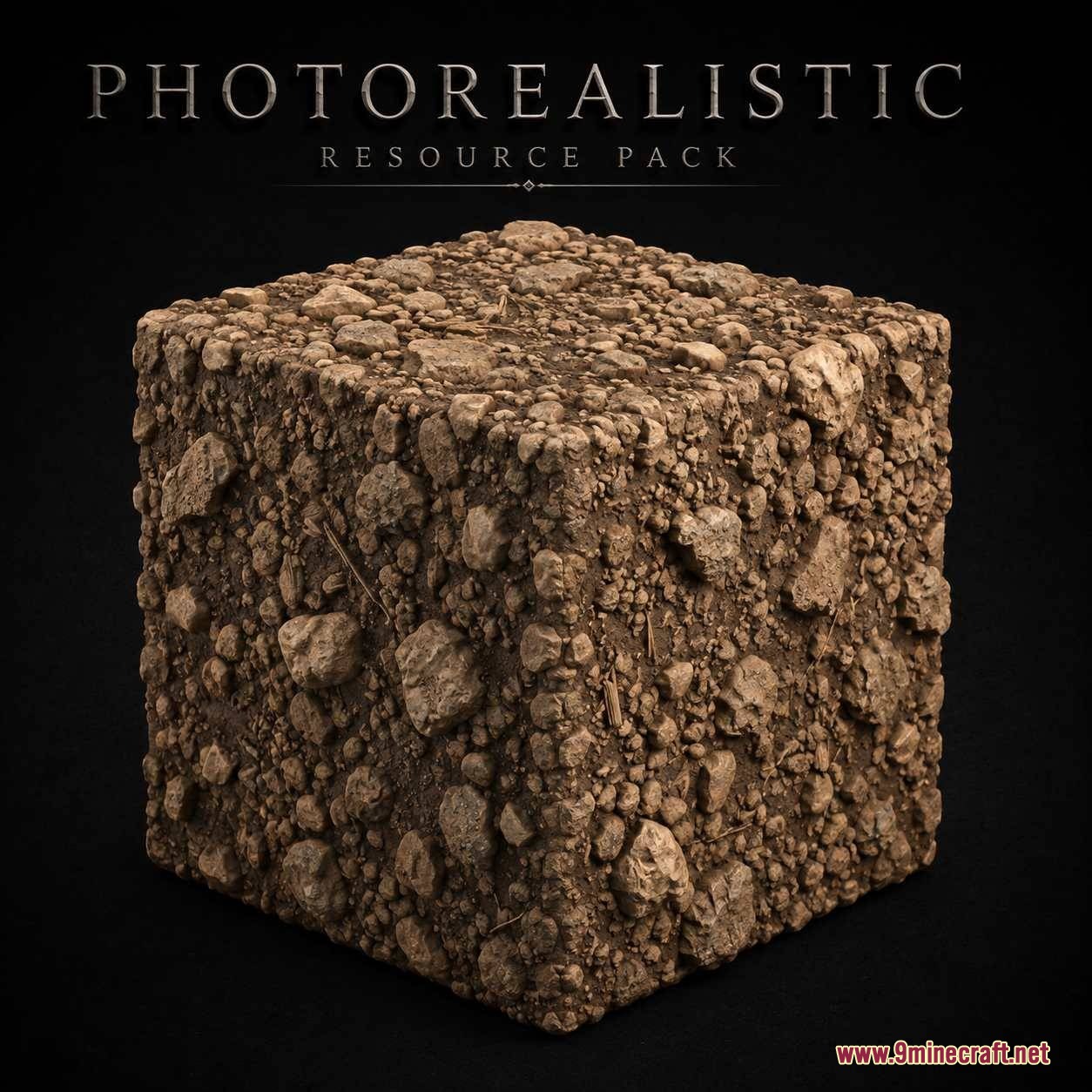 Digital Dreams Photorealistic Ressource Pack Resource Pack Screenshot 6 A photorealistic block with a coarse rocky and gravelly dirt texture