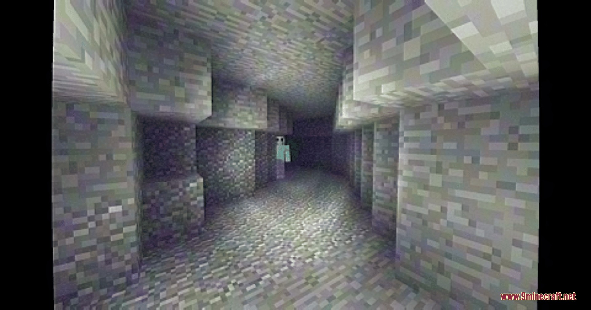 Do Not Join.jar Mod Screenshot 8 A mysterious pale figure watches from a distance inside a stone tunnel